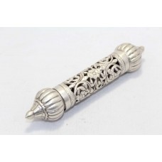 Scroll Box Holder Old Silver Antique India Indian Hand Engraved Handmade B554
